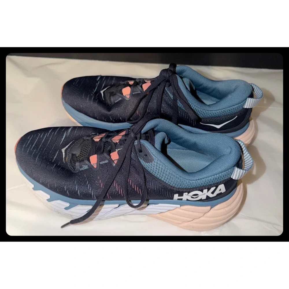Hoka Gaviota 3 Women 8 Blue Pink Stability Running Shoes Sneaker 1113521 OBRS
